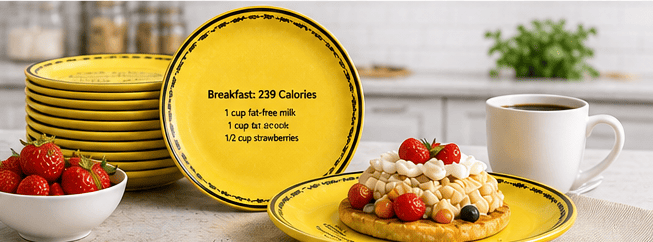 Illustration of daily eating habits supporting balanced nutrition and long-term wellness improvement - Portion Control Plate